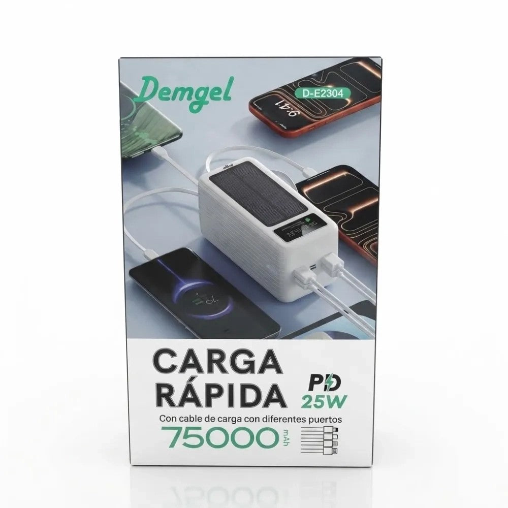 Cargador Portátil Demgel D-E2304 75000mAh 25W Negro