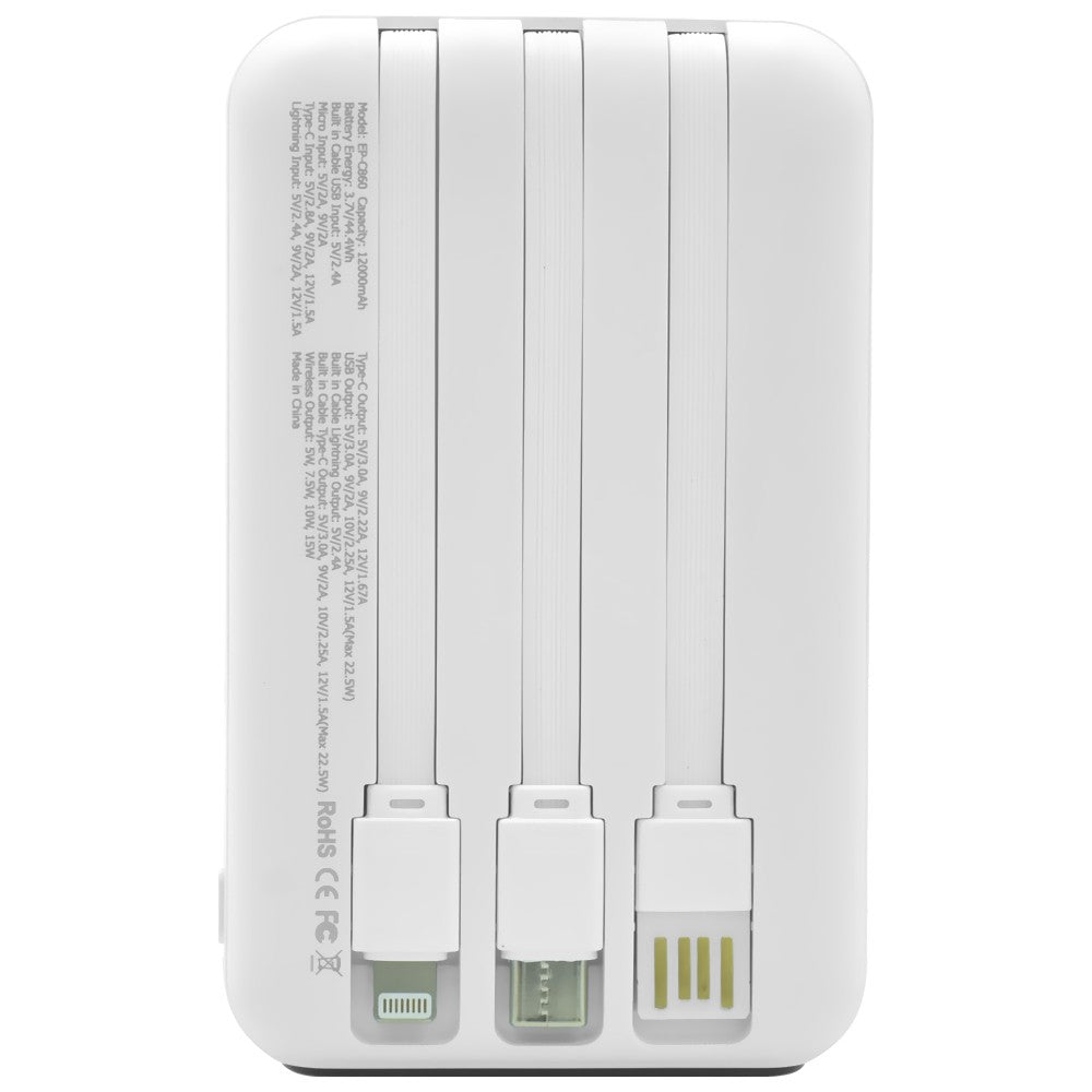 Cargador Portátil Ecopower EP-C860 12000mAh Blanco