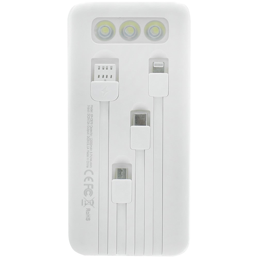Cargador Portátil Ecopower EP-C879 12000mAh Blanco