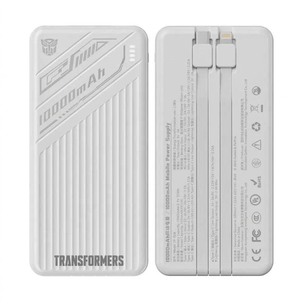 Cargador Portátil Transformers TF-D28 10000mAh con Cable White