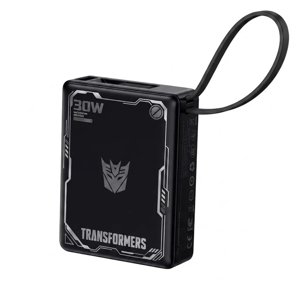 Cargador Portátil Transformers TF-D52 10000mAh con Cable Black