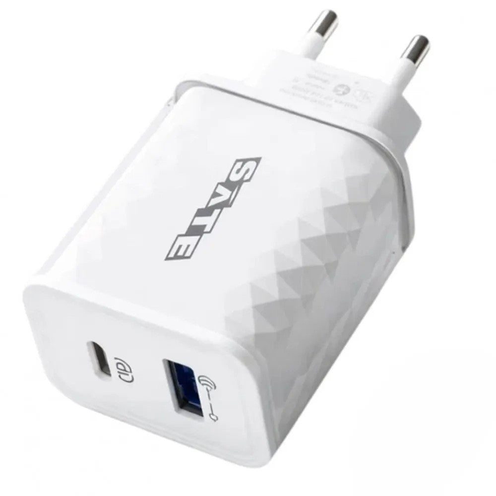 Cargador Satellite A-CC2001 USB-A/USB-C Blanco