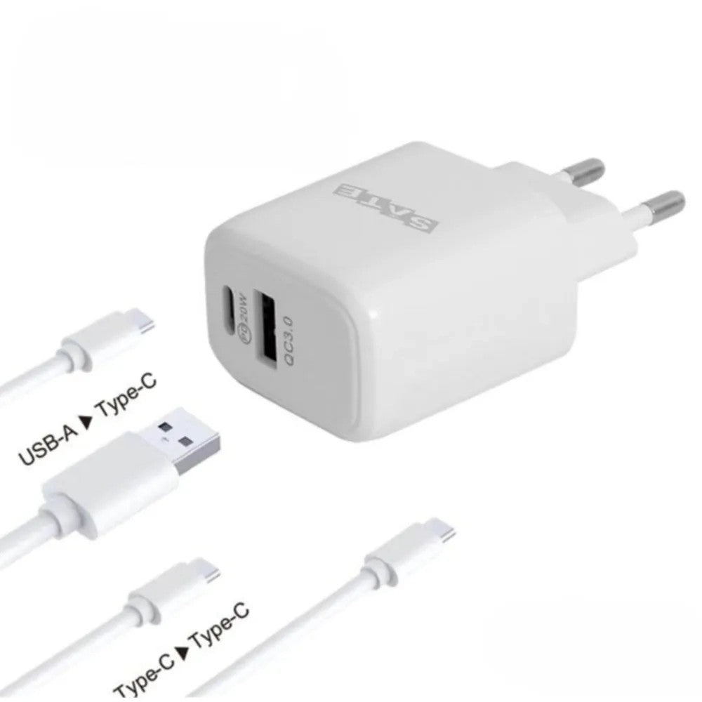 Cargador Satellite A-CC2001 USB-A/USB-C Blanco
