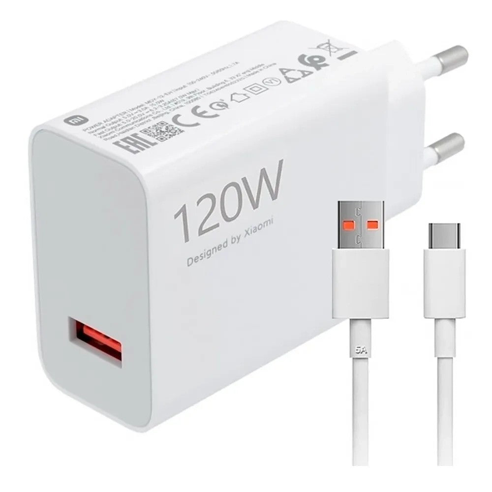 Cargador Xiaomi HyperCharge 120W USB-A/USB-C MDY-14-EE Blanco