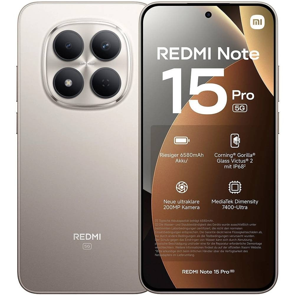 Celular Xiaomi Redmi Note 15 Pro 5G 6.83" DS 8/512GB Titanium