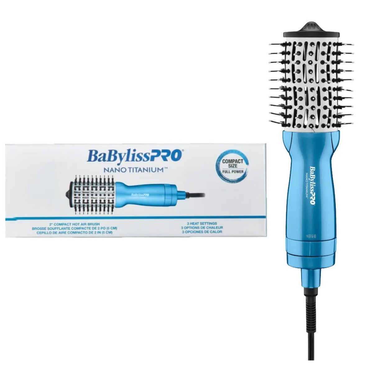 Cepillo Secador Babyliss Pro Hot Air Brush Compact BNTMHBUZ 3 Temperaturas Único