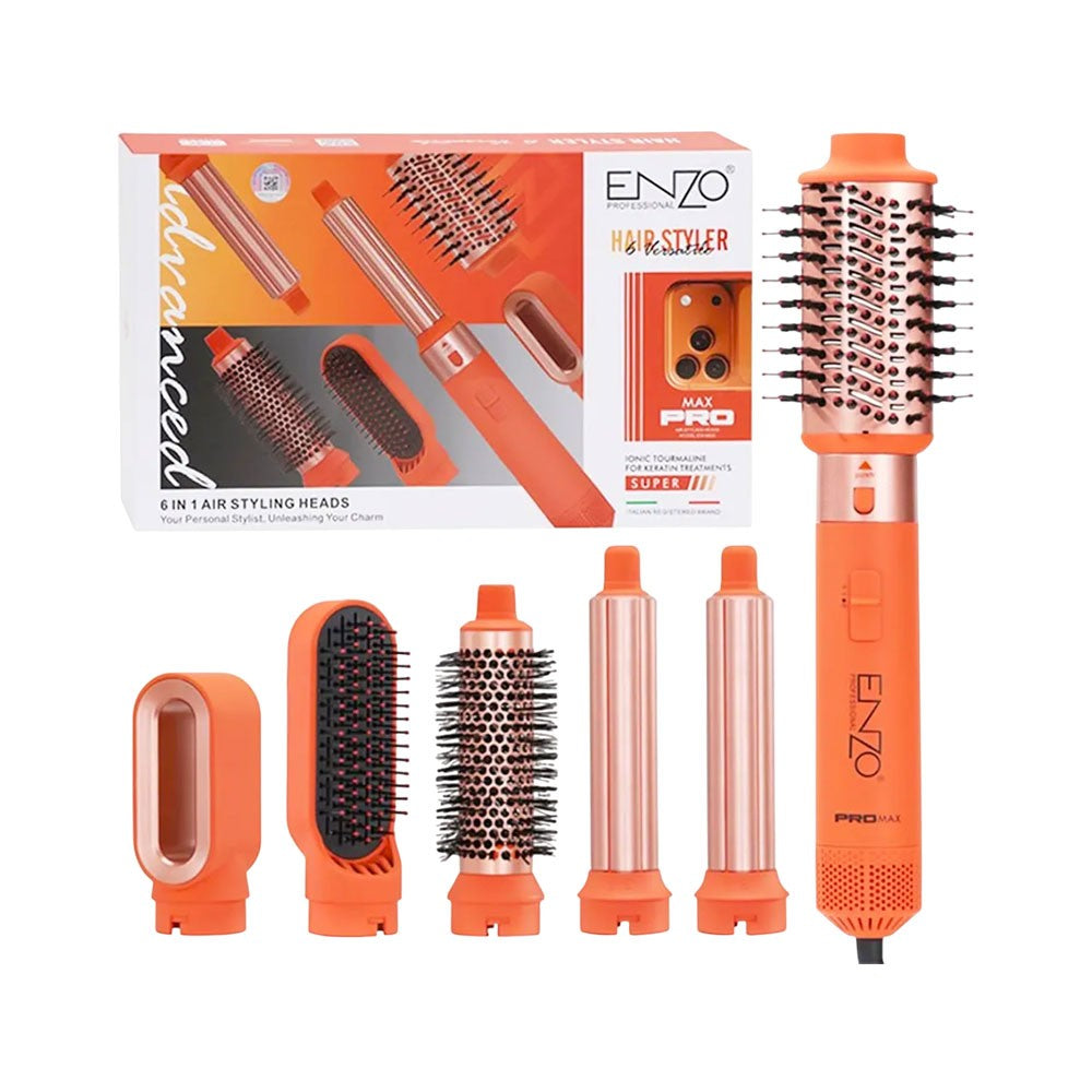Cepillo Secador Enzo EN-6602-2 6 en 1 220V Único