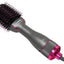 Cepillo Secador Quanta QTES6000N 2 en 1 1300W con Soporte Bivolt Gris/Rosa