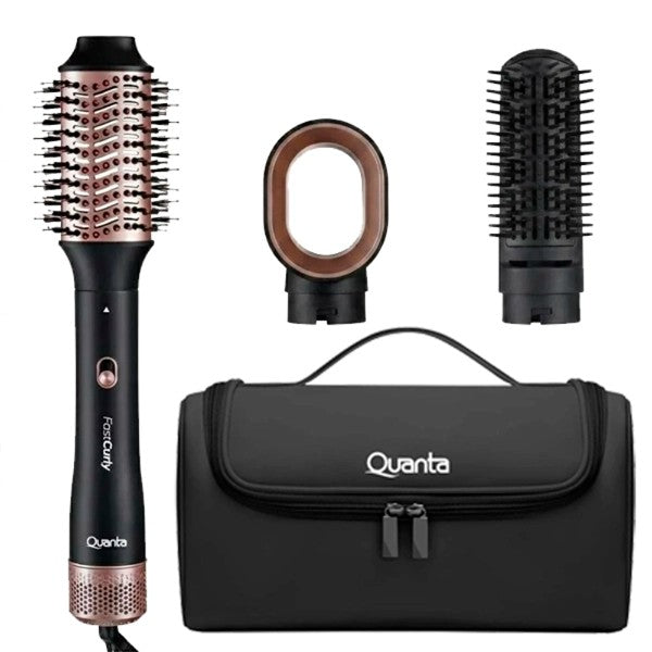 Cepillo Secador Quanta QTKCS9000 Kit 1200W 220V Negro/Rose