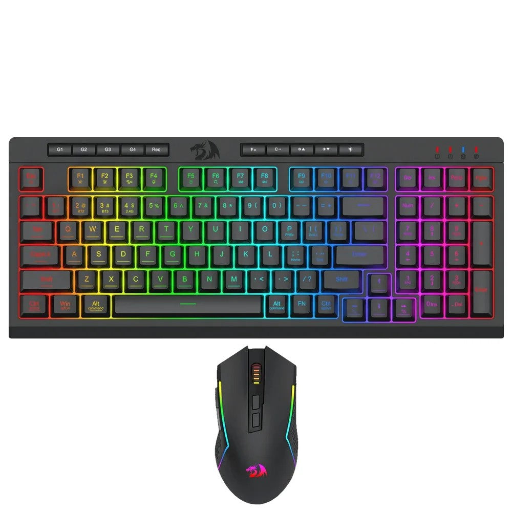 Combo Teclado y Mouse Gamer Redragon Rylo Pro S142 Inglés Negro