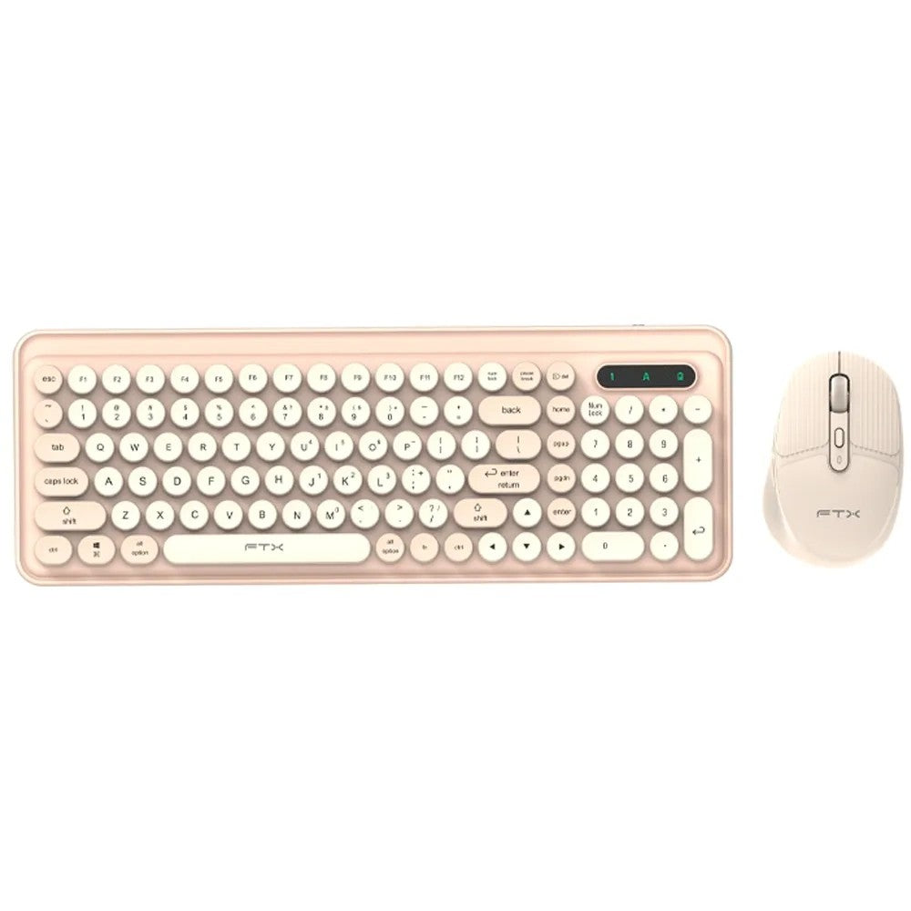 Combo Teclado y Mouse Inalámbrico FTX FTXGK02 Portugués Dorado