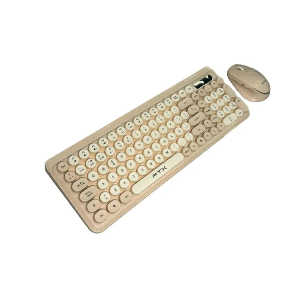 Combo Teclado y Mouse Inalámbrico FTX FTXGK02 Portugués Dorado