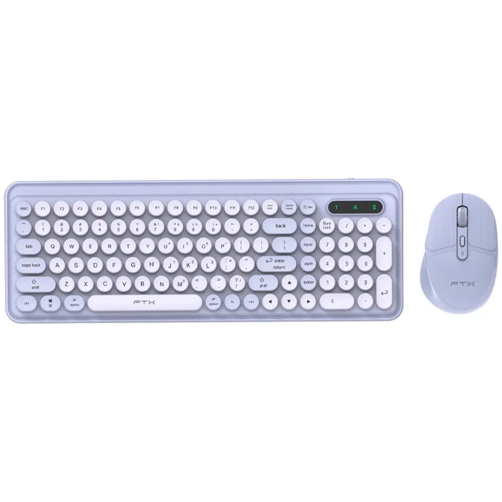 Combo Teclado y Mouse Inalámbrico FTX FTXGK02 Portugués Lila