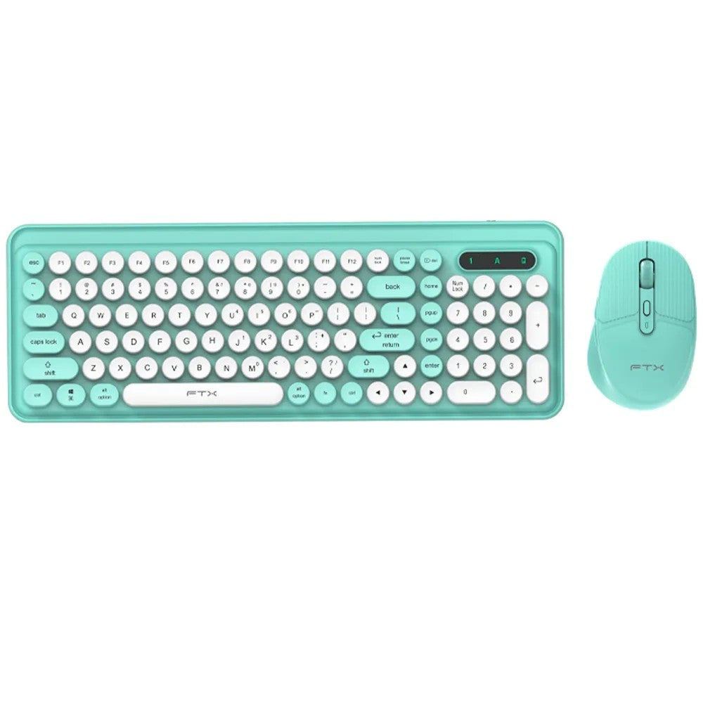 Combo Teclado y Mouse Inalámbrico FTX FTXGK02 Portugués Verde