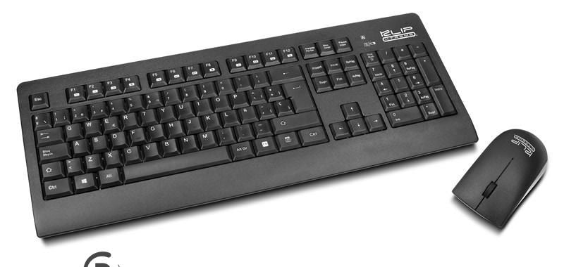 Combo Teclado y Mouse Inalámbrico Klip Inspire KCK-265S Español Negro