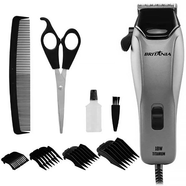 Cortadora de Pelo Britania BCR18T Titanium Inox 18W 220V Único