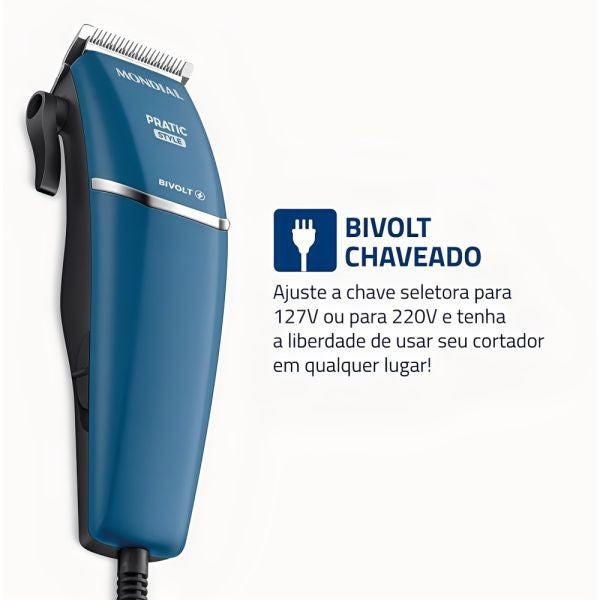 Cortadora de Pelo Mondial CR-10-BI Pratic Style Bivolt Único