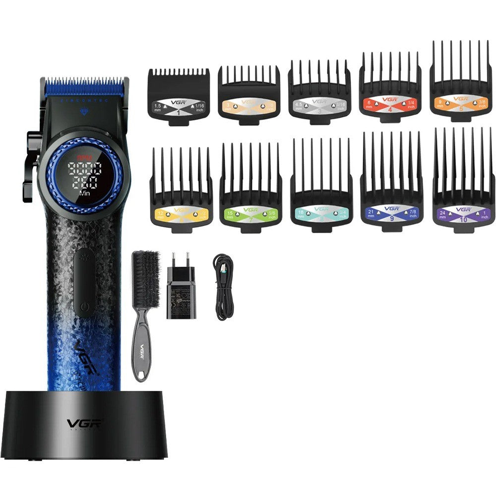 Cortadora de Pelo VGR V-001 LED USB Recargable Metálico