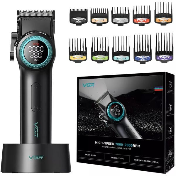 Cortadora de Pelo VGR V-001 LED USB Recargable Negro