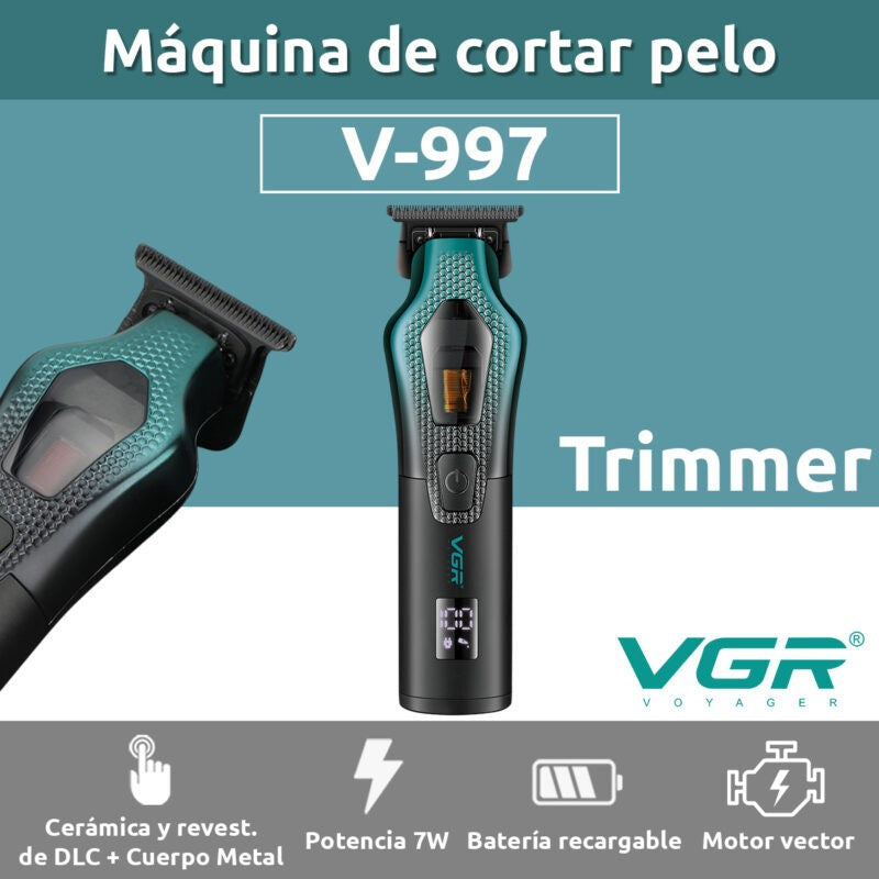 Cortadora de Pelo VGR V-997 1300mAh USB Recargable Green