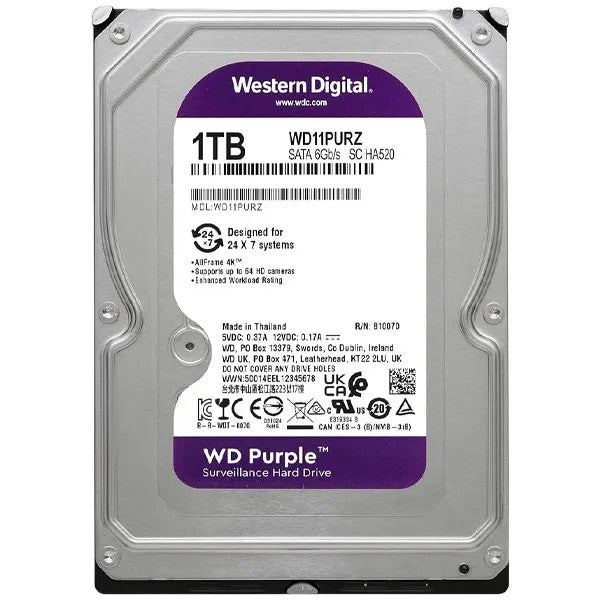 Disco Duro WD Purple 1TB 3.5" SATA Único