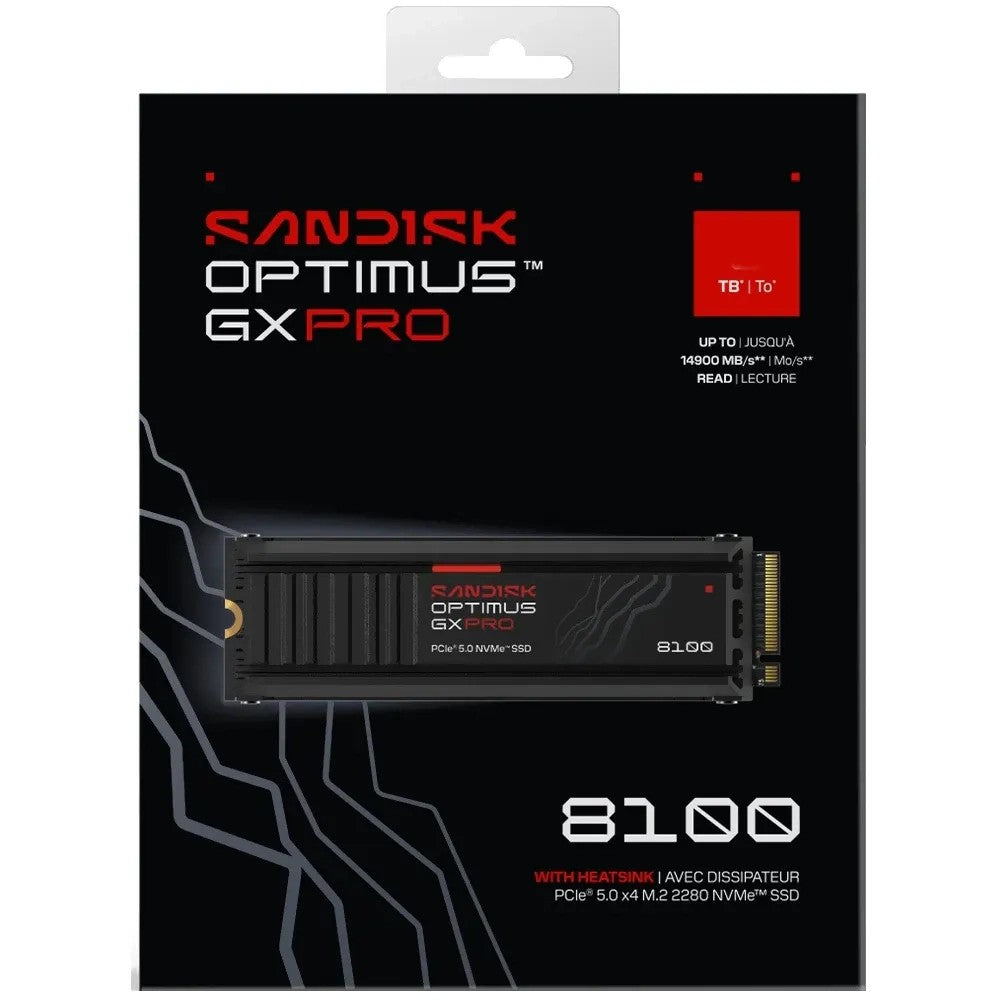 Disco SSD SanDisk Optimus GX Pro 8100 2TB M.2 NVMe con Disipador Único