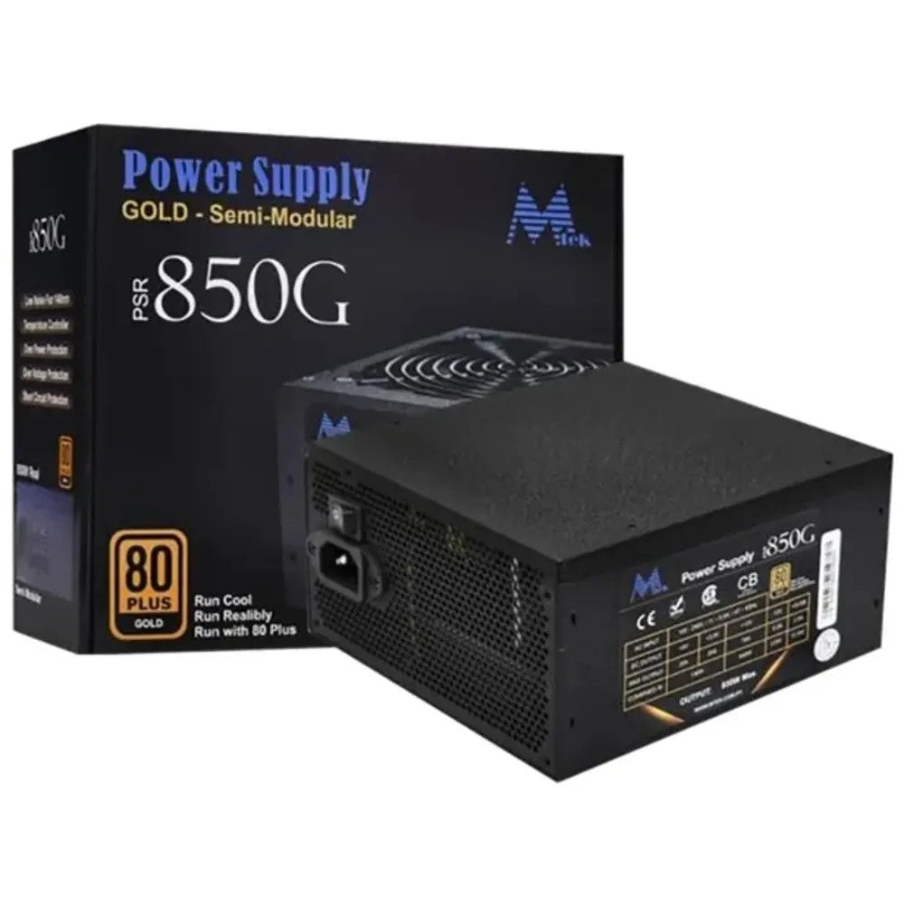 Fuente de Poder MTEK PSR-850A31 850W 80 Plus Gold Semi Modular Negro