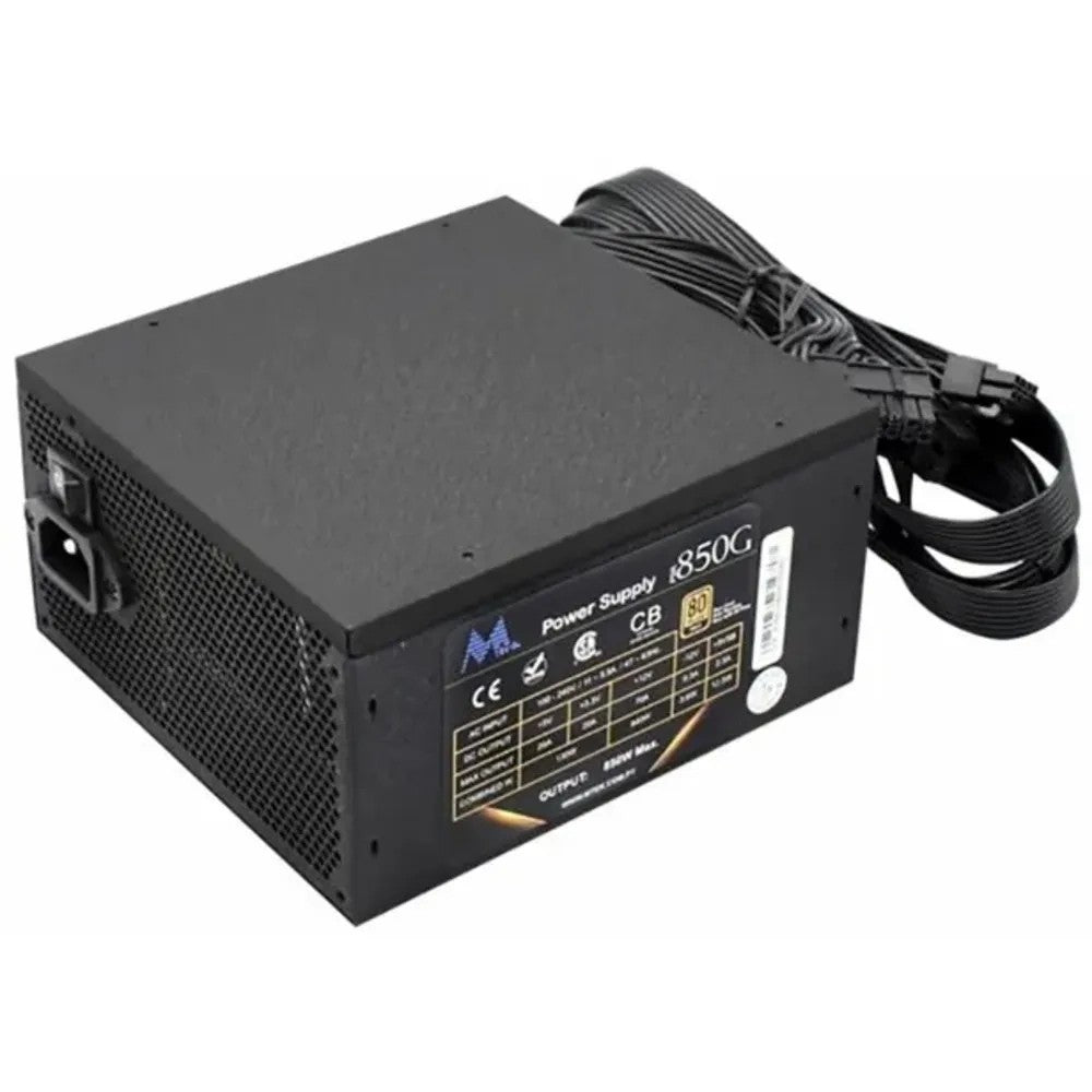 Fuente de Poder MTEK PSR-850A31 850W 80 Plus Gold Semi Modular Negro