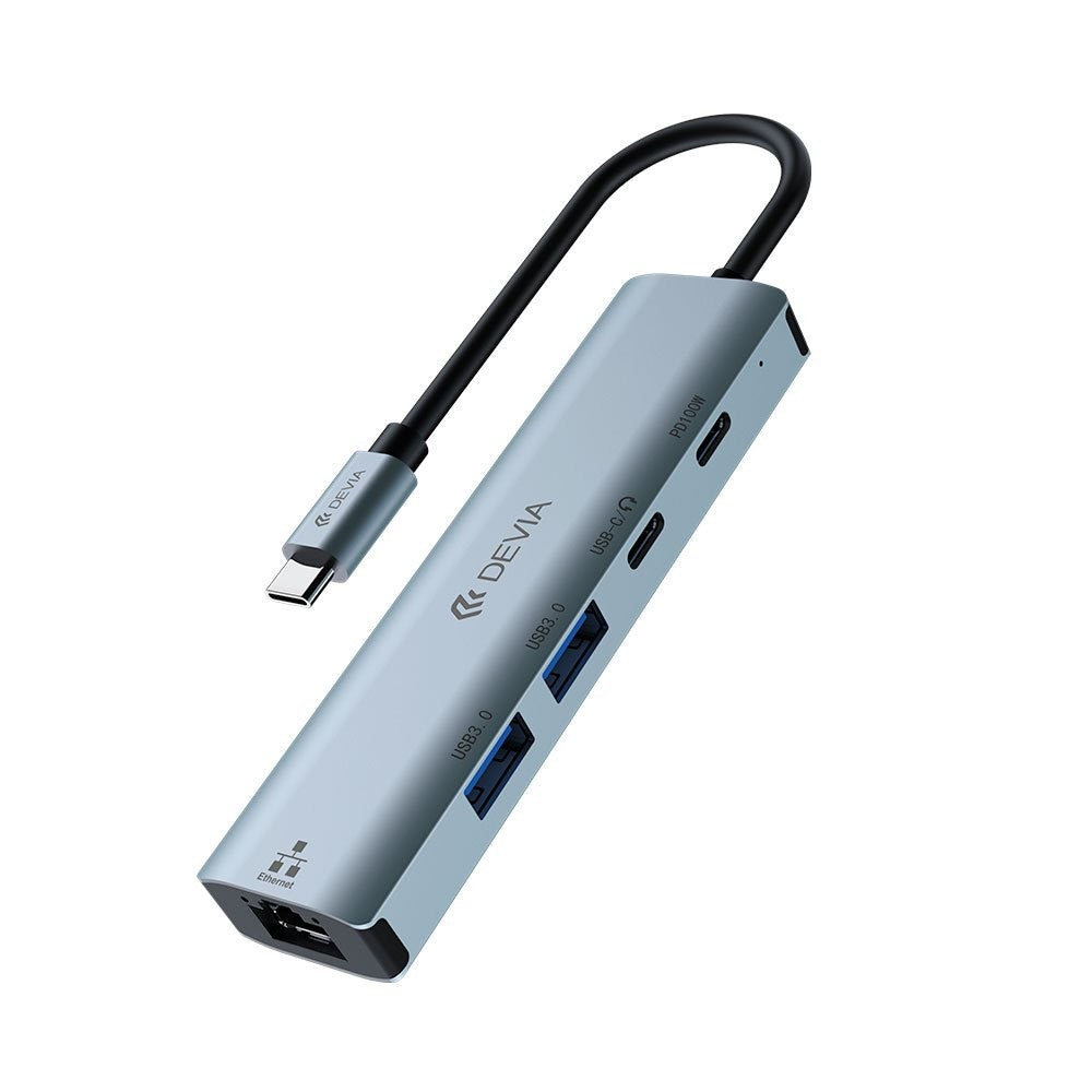 Hub USB-C Devia EC701 5 en 1 Deep Gray