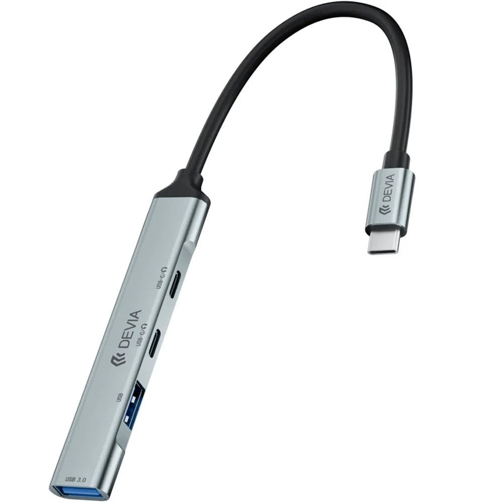 Hub USB-C Devia EC707 4 en 1 Space Gray