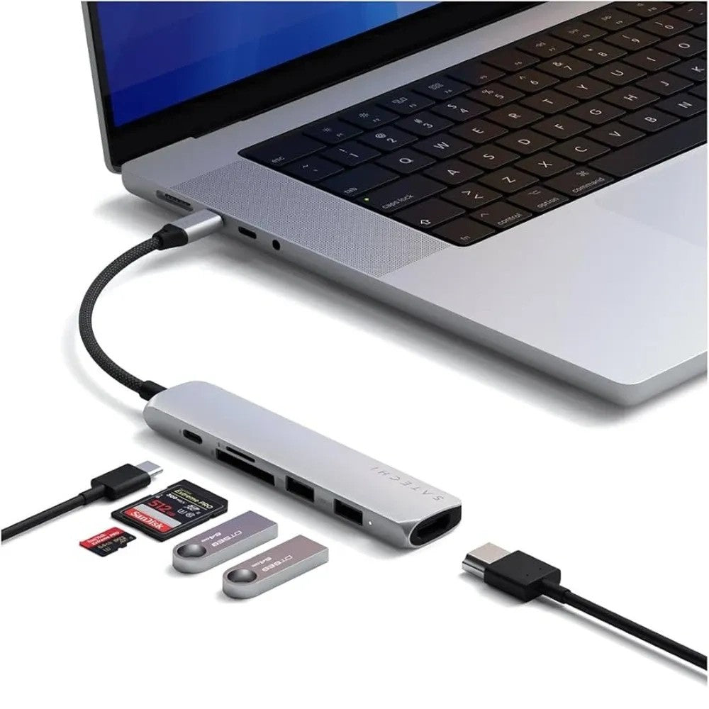 Hub USB-C Satechi 6 en 1 Slim 4K Silver