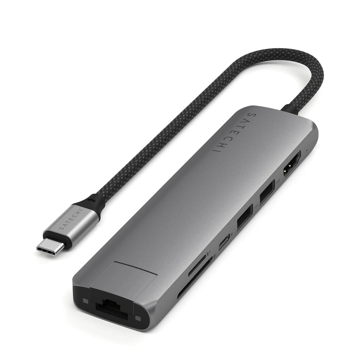 Hub USB-C Satechi 7 en 1 Slim Ethernet Space Gray