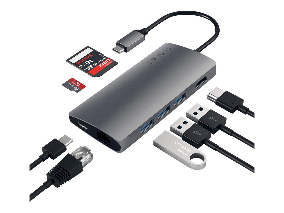 Hub USB-C Satechi Multiport Adapter V2 ST-TCMA2M 4K Space Gray