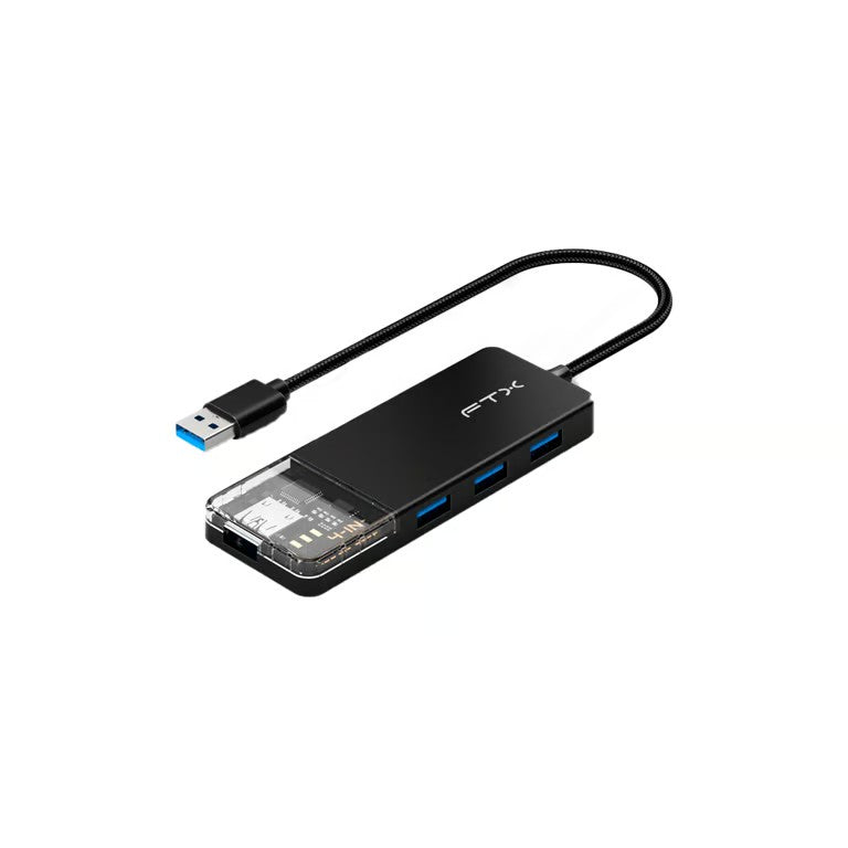 Hub USB FTX HUBT1 4 Puertos USB 3.0 Negro