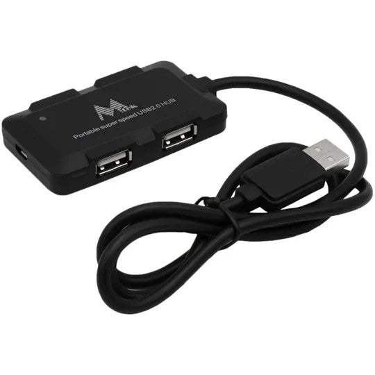 Hub USB MTEK HB-8102 4 Puertos USB 2.0 Negro