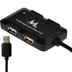 Hub USB MTEK HR-008 3 Puertos con Lector de Memoria Negro