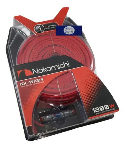 Kit de Cables para Amplificador Nakamichi NK-WK24 4 Canales 1200W 80A Único