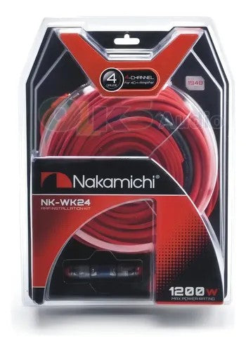 Kit de Cables para Amplificador Nakamichi NK-WK24 4 Canales 1200W 80A Único