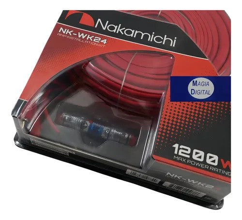 Kit de Cables para Amplificador Nakamichi NK-WK24 4 Canales 1200W 80A Único