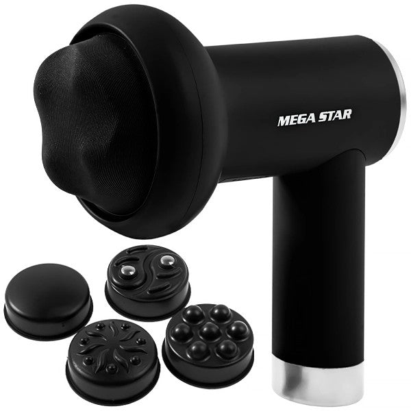 Masajeador Muscular Megastar FMA4N 5 Cabezales Recargable Black