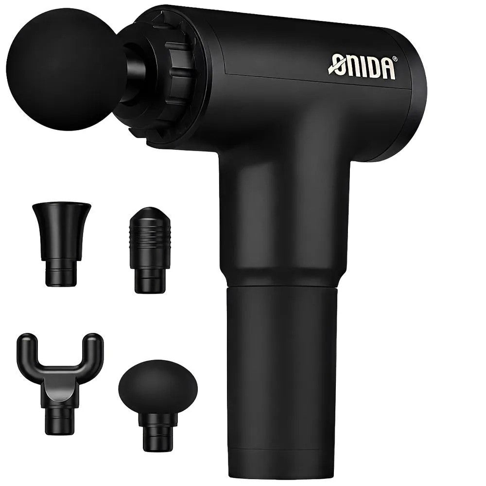 Masajeador Pistola Portátil Onida ON-5012 6 Velocidades Bivolt Negro