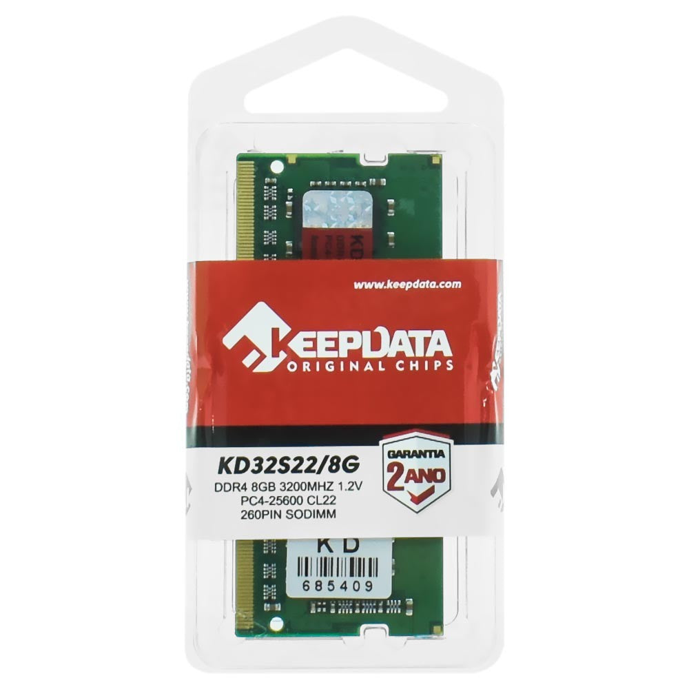 Memoria RAM Keepdata KD32S22/8G 8GB DDR4 3200MHz para Notebook Único