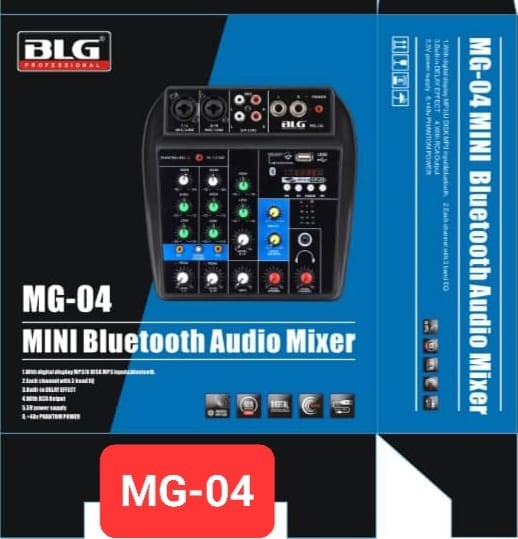 Mesa de Sonido BLG MG-04 4 Canales Bluetooth/USB Único
