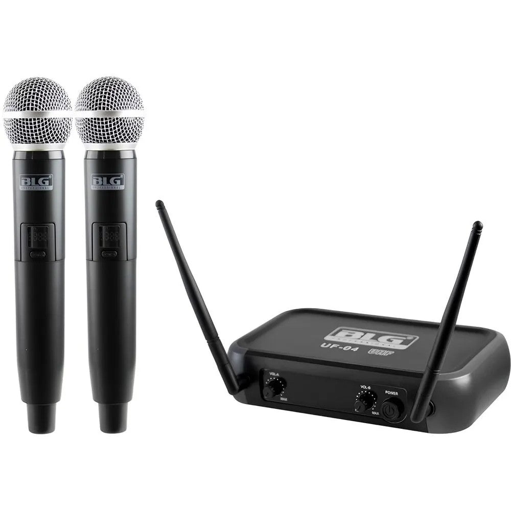 Micrófono Inalámbrico BLG UF-04 UHF 2 Micrófonos Negro