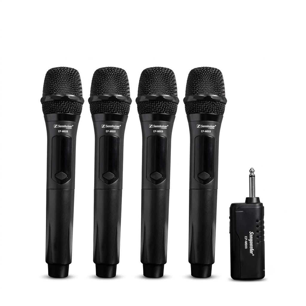 Micrófono Inalámbrico Ecopower EP-M608 4 Micrófonos Negro