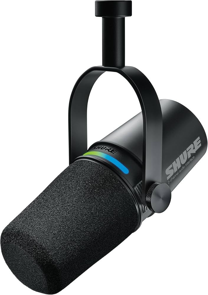 Micrófono Shure MV7i-K Smart Mic para Podcast Negro