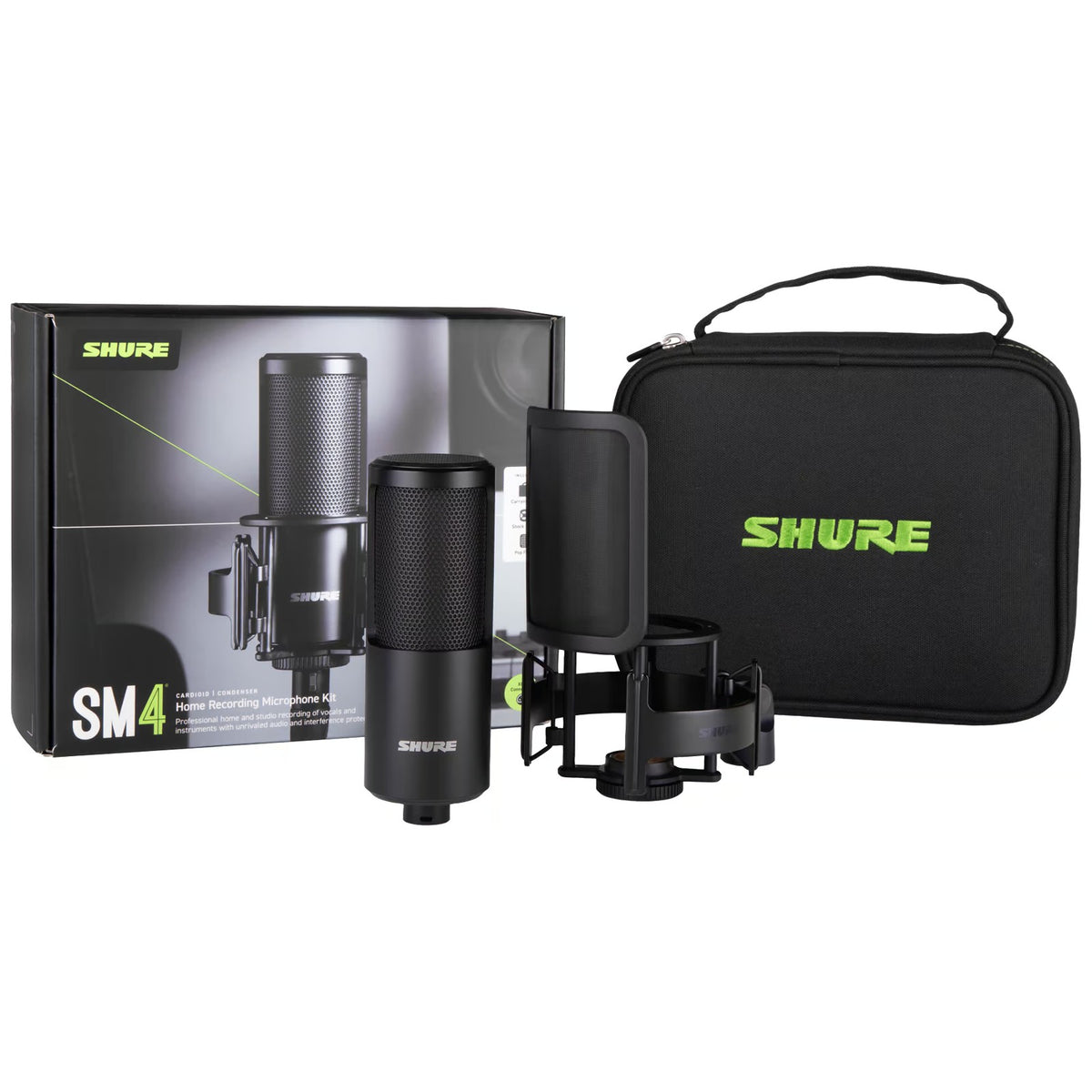 Micrófono Shure SM4-KIT Home Studio con Soporte Negro