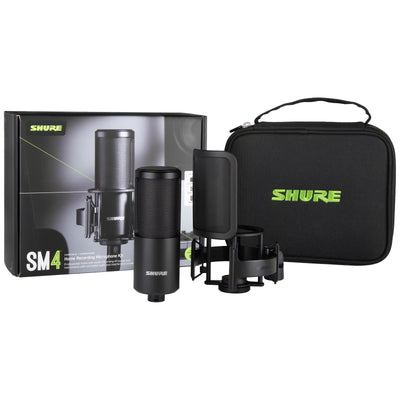 Micrófono Shure SM4-KIT Home Studio con Soporte Negro