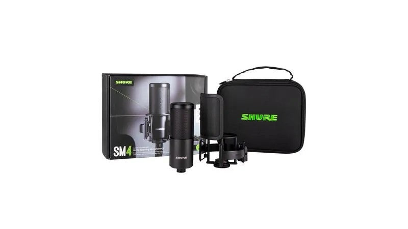 Micrófono Shure SM4-KIT Home Studio con Soporte Negro