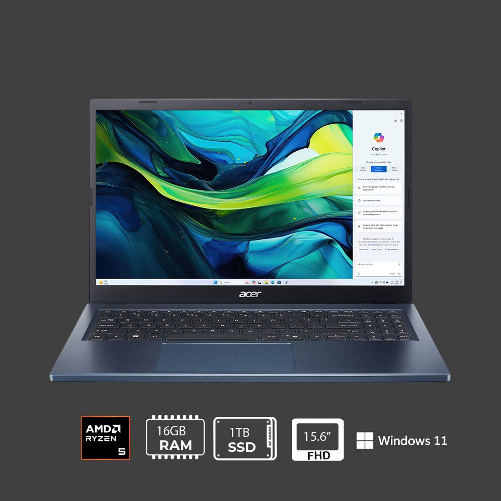 Notebook Acer Aspire Go 15 AG15-21PT-R0E2 Ryzen 5 16/1TB 15.6" Único